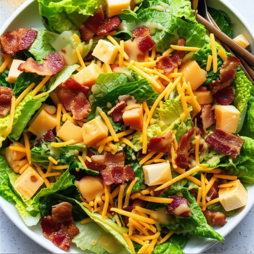 Bacon And Cheese Salad With Honey Dressing image