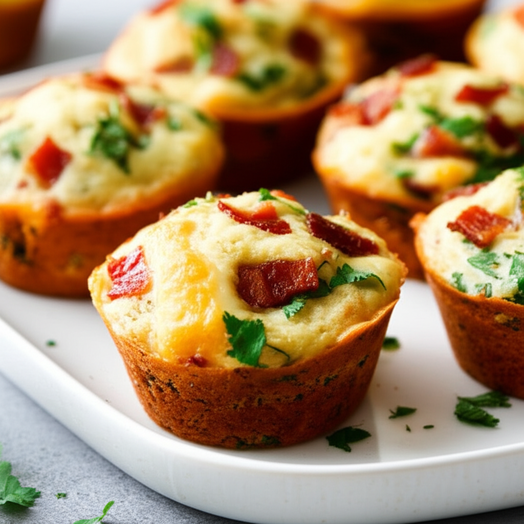 Bacon And Cilantro Breakfast Muffins image