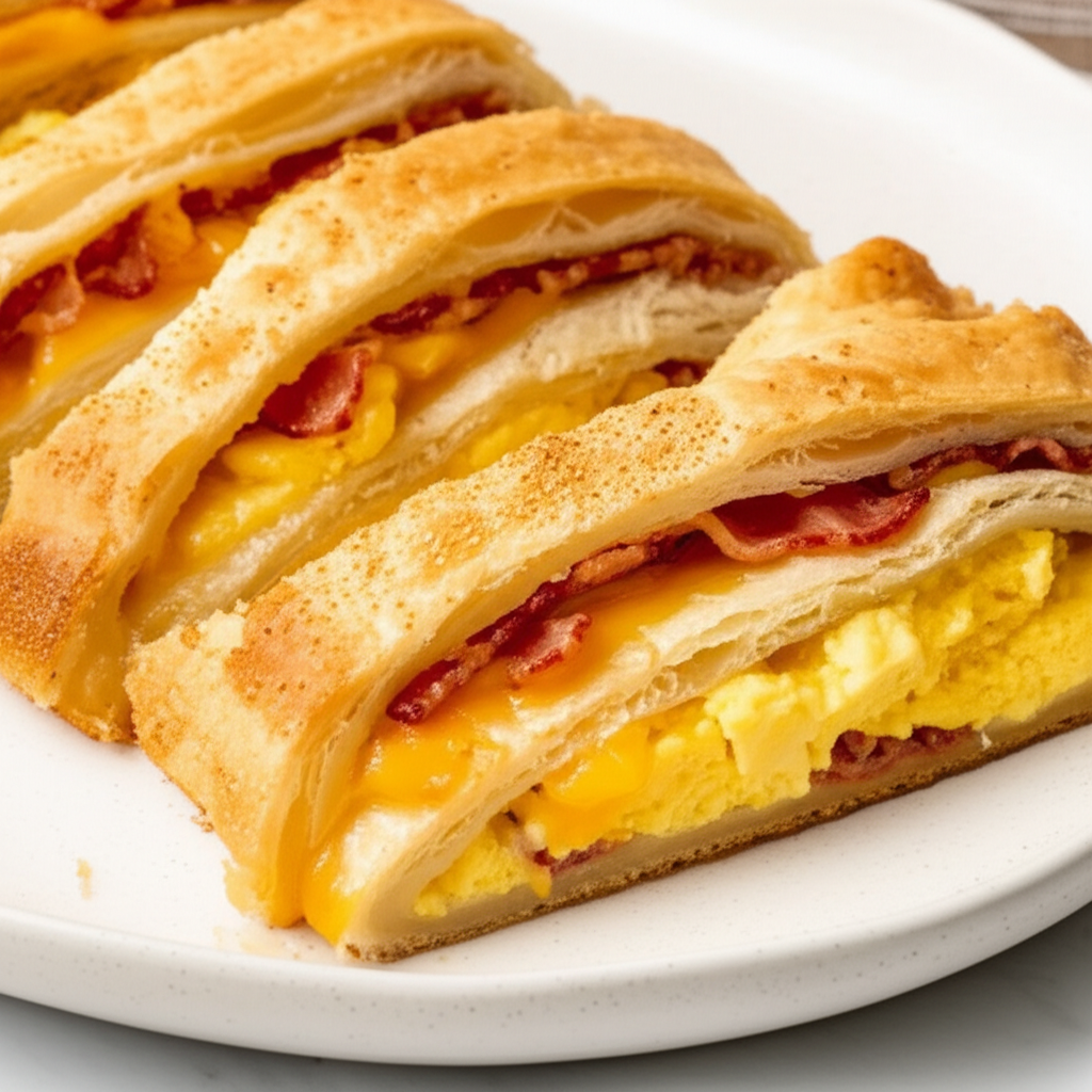 Bacon And Egg Breakfast Stromboli image