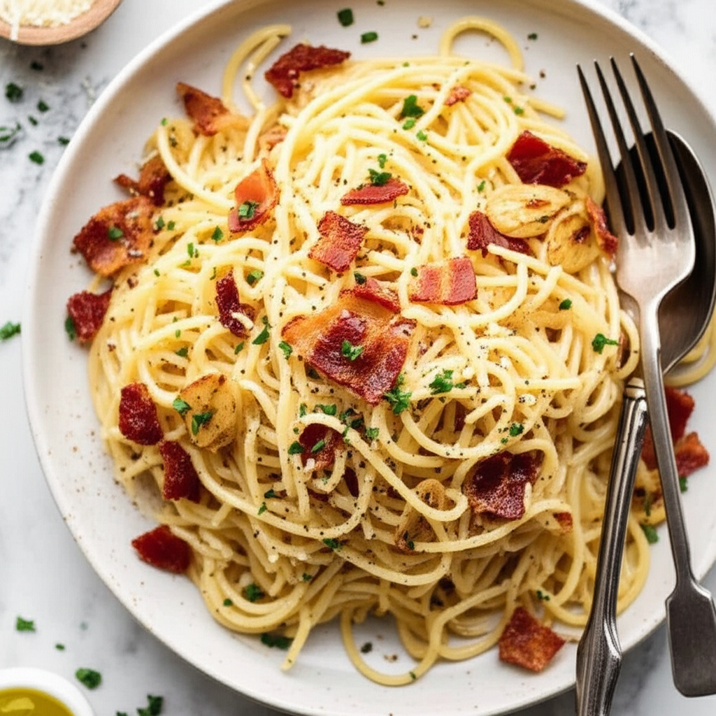 Bacon And Egg Spaghetti image