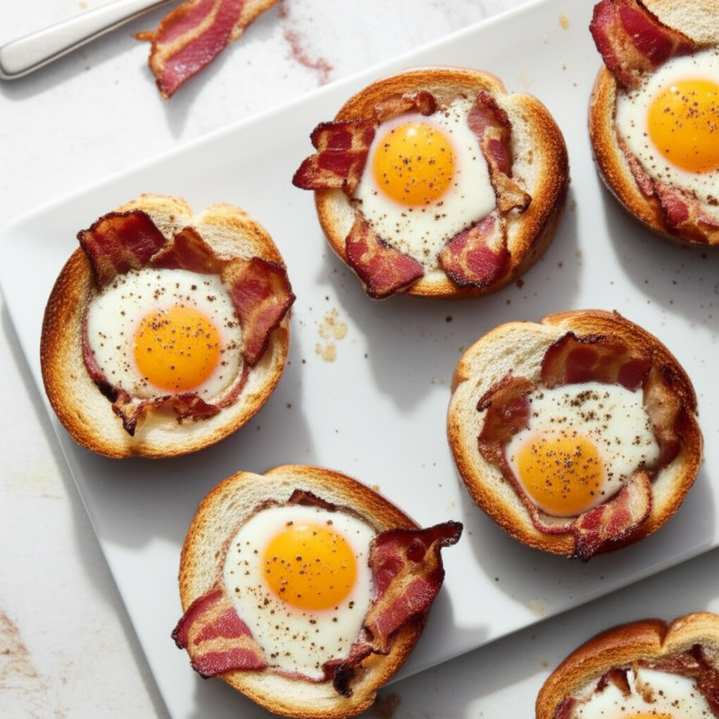 Bacon And Egg Toast Cups image