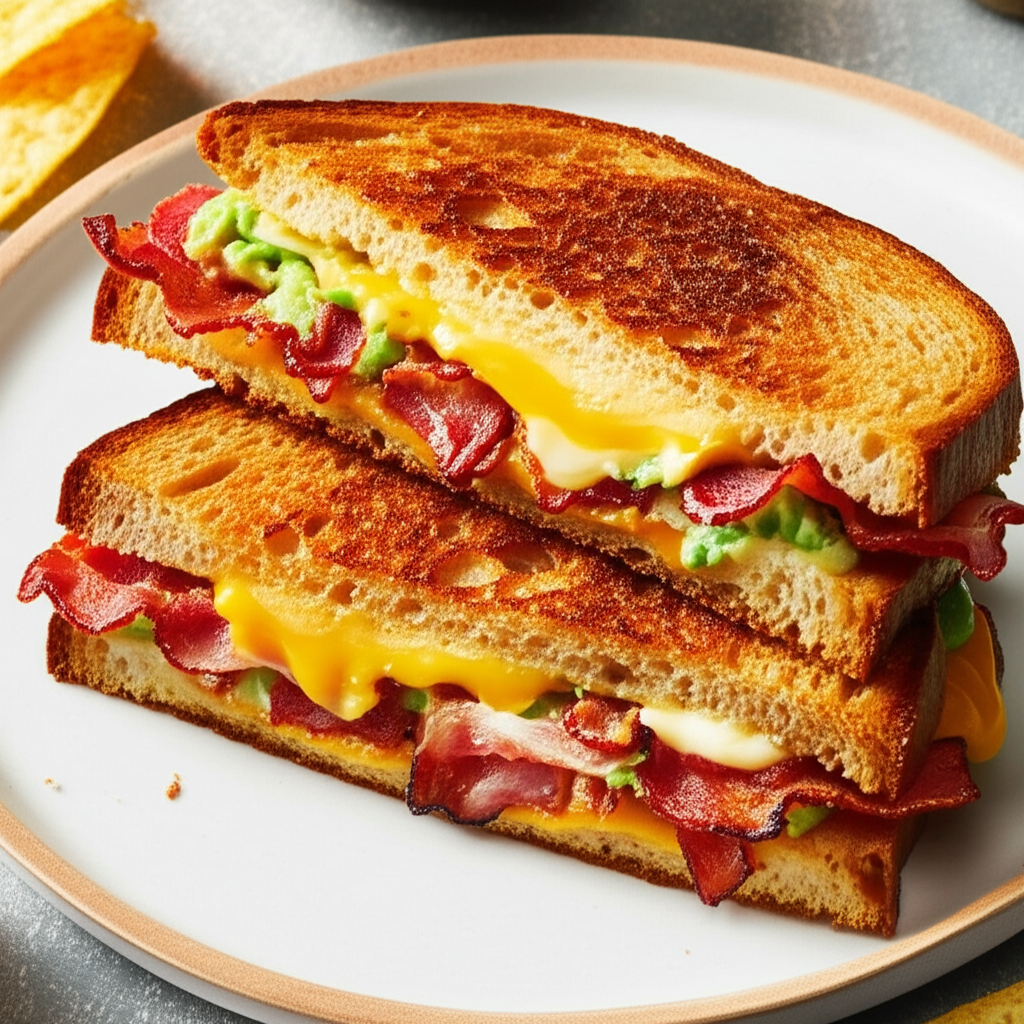 Bacon And Guacamole Grilled Cheese Sandwich image