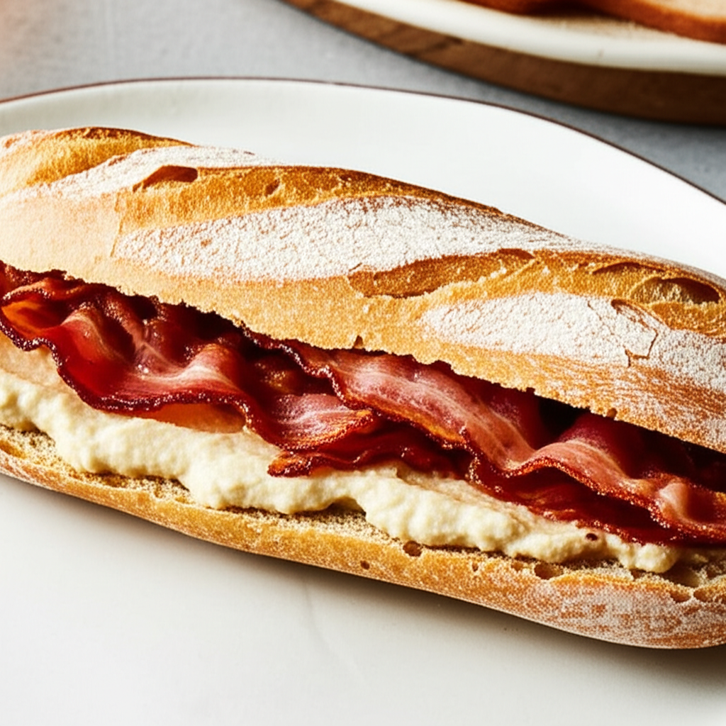 Bacon And Houmous Butties Hummus image