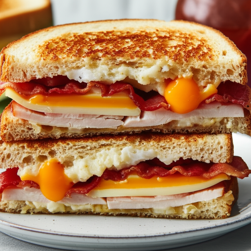 Bacon And Mashed Potato Sandwich image