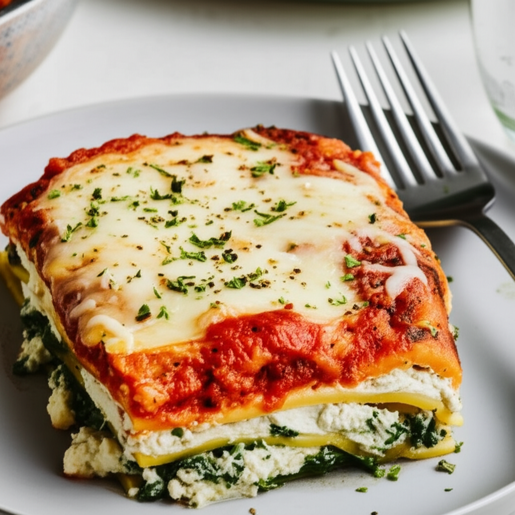 3 Cheese Spinach Lasagna With Tofu image