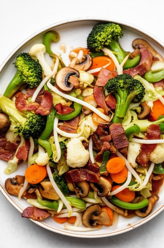 Bacon And Mushroom Stir Fry image