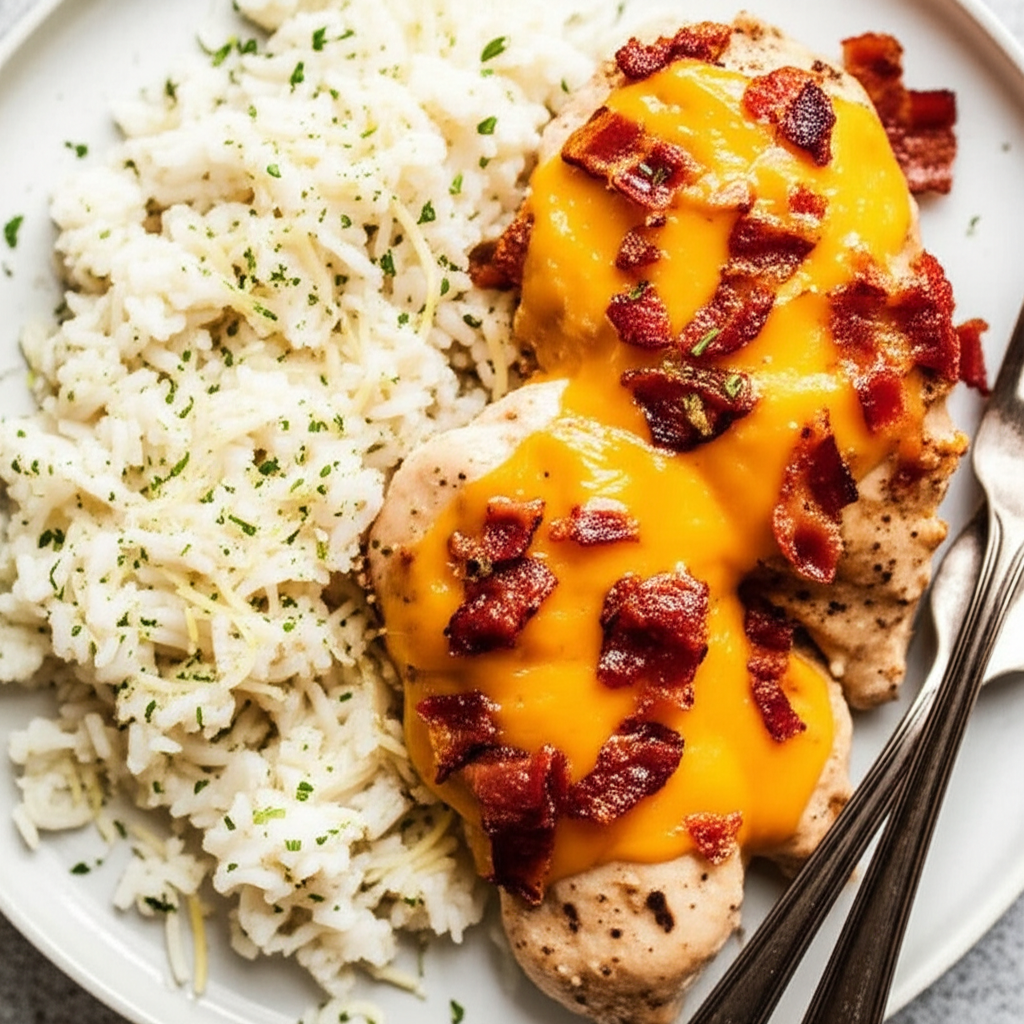 Bacon And Ranch Chicken With Parmesan Ranch Rice image