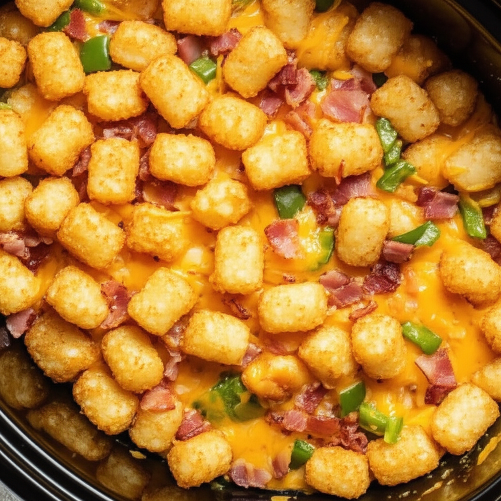Bacon And Tater Tots Crock Pot Breakfast image