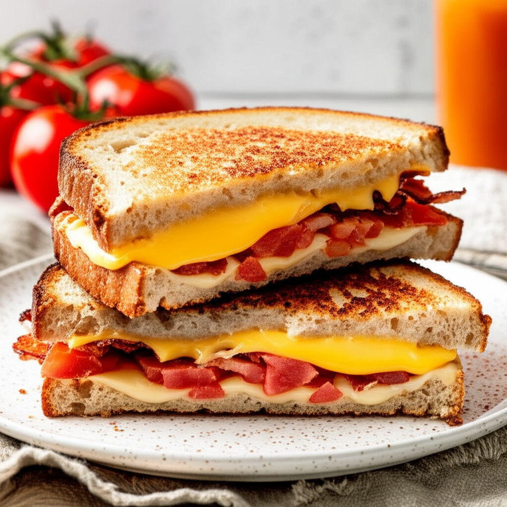 Bacon And Tomato Grilled Cheese Sandwich image