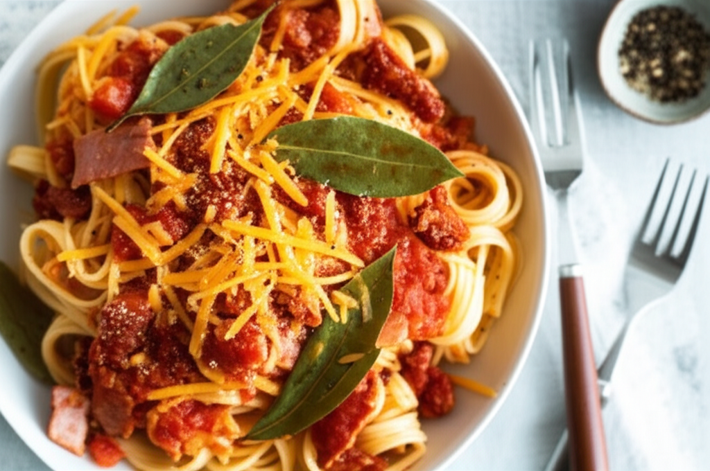 Bacon And Tomato Sauce For Pasta image