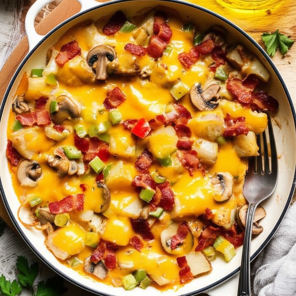 Bacon And Veggie Skillet Scramble image