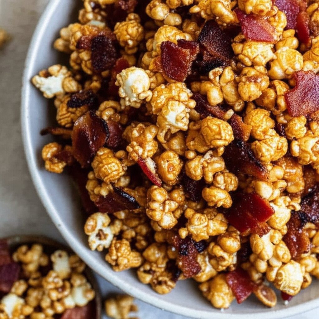 Bacon Bourbon Caramel Popcorn image