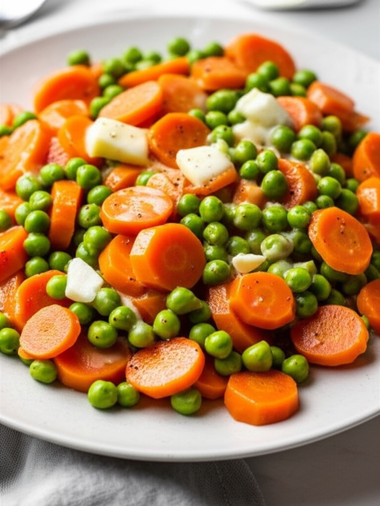 Lighter Creamy Carrots And Peas image