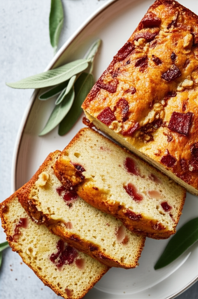 Bacon Cheddar Quick Bread With Dried Pears image