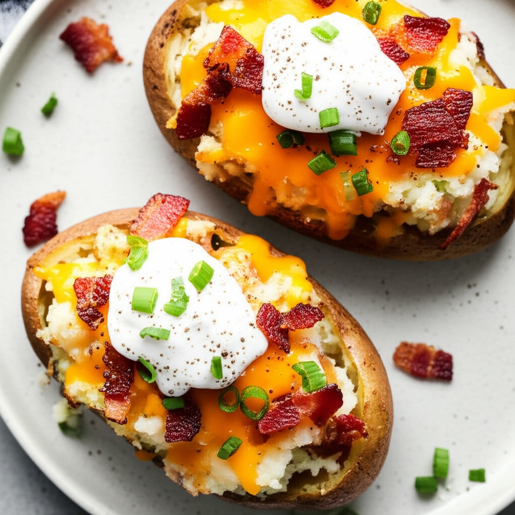 Bacon Cheddar Ranch Stuffed Baked Potatoes image