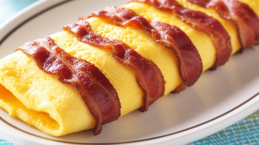 Bacon Cheddar Rolled Omelet image