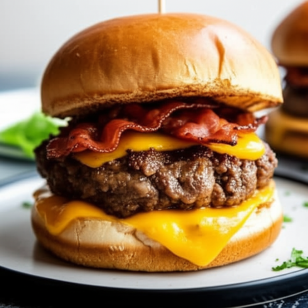 Bacon Cheddar Stuffed Burgers image