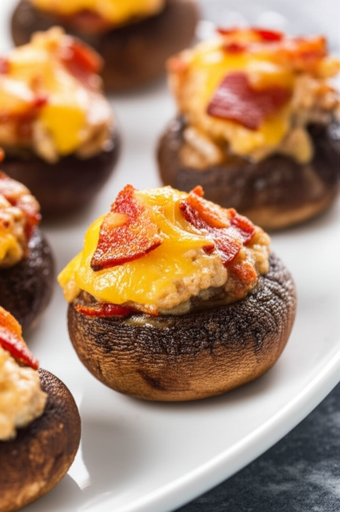 Bacon Cheddar Stuffed Mushrooms image