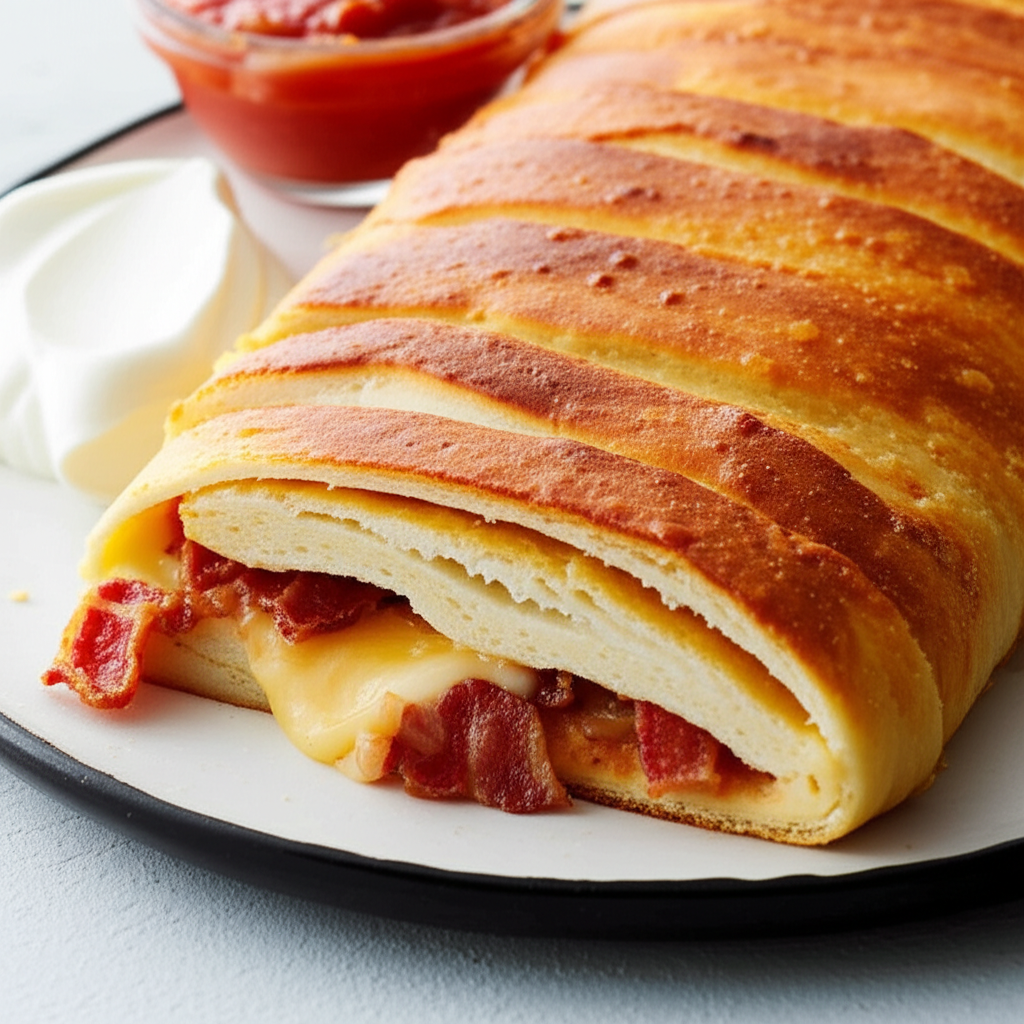 Bacon Cheese Stromboli image