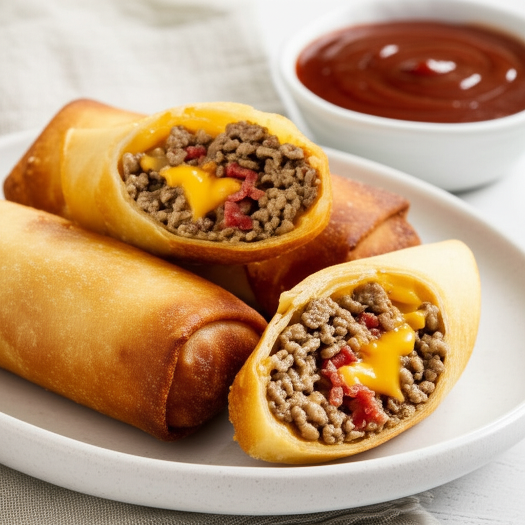Bacon Cheeseburger Egg Rolls image