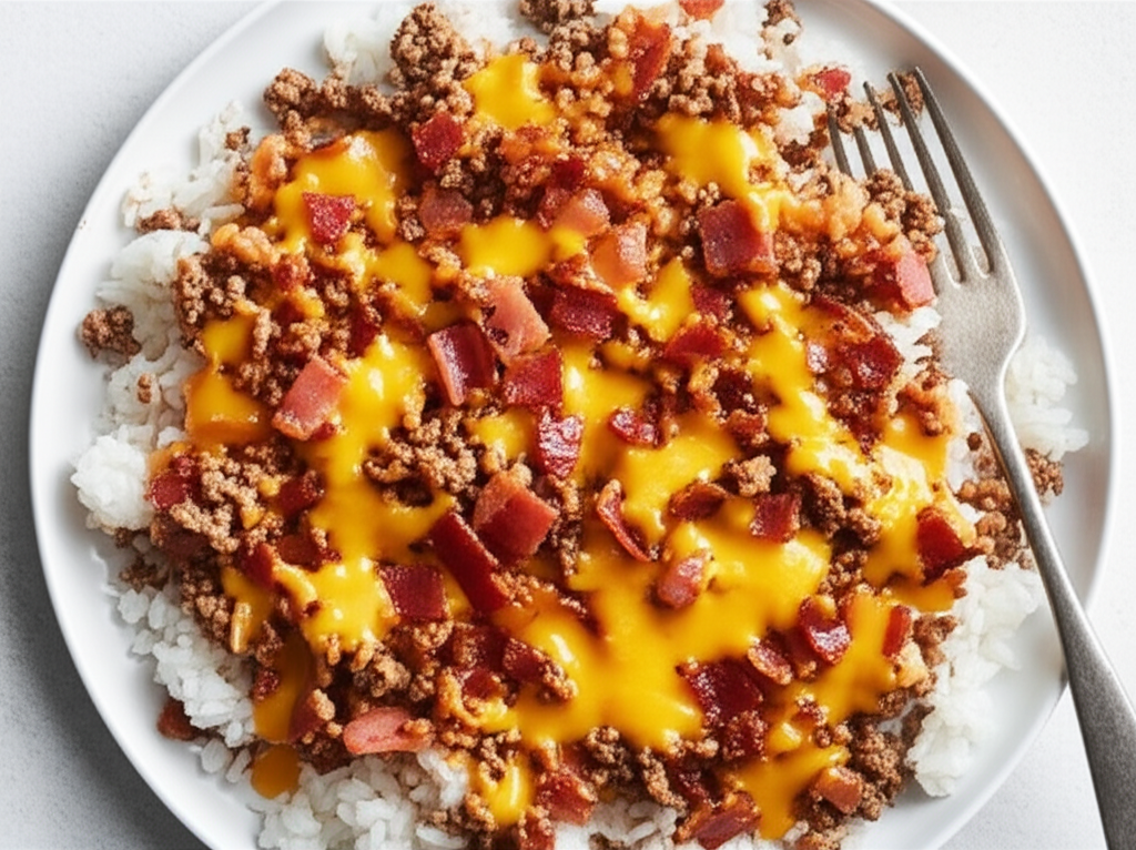 Bacon Cheeseburger Rice Oamc image