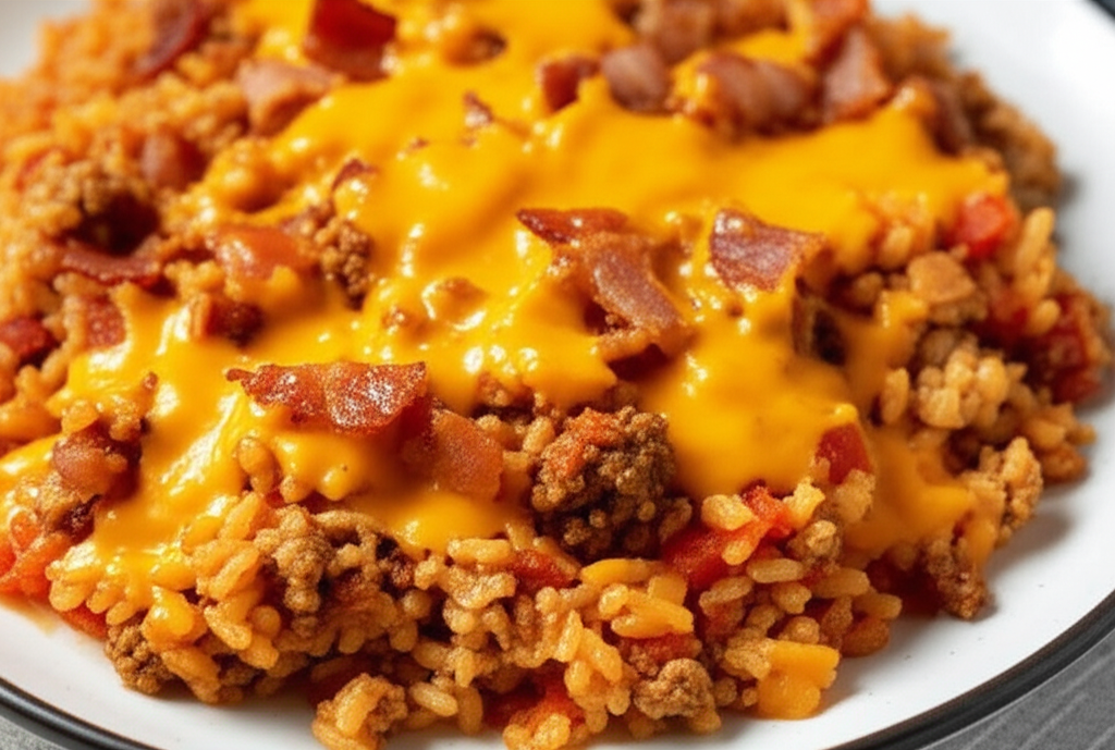 Bacon Cheeseburger Rice Casserole image
