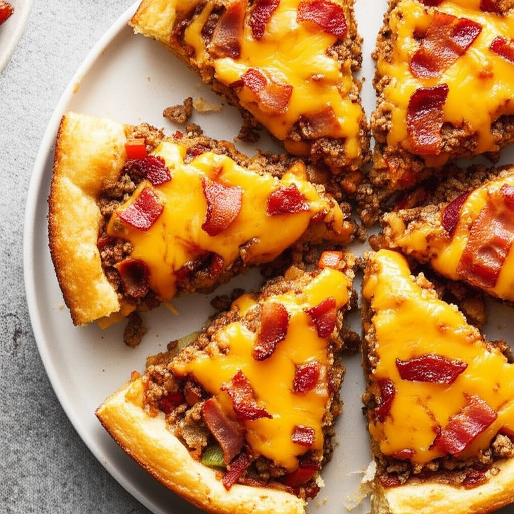Bacon Cheeseburger Upside Down Pizza image