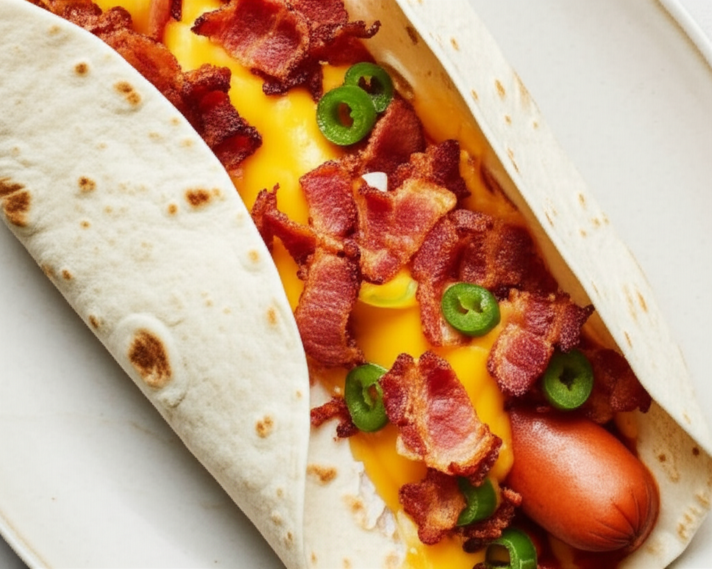 Bacon Chili Burrito Dogs image
