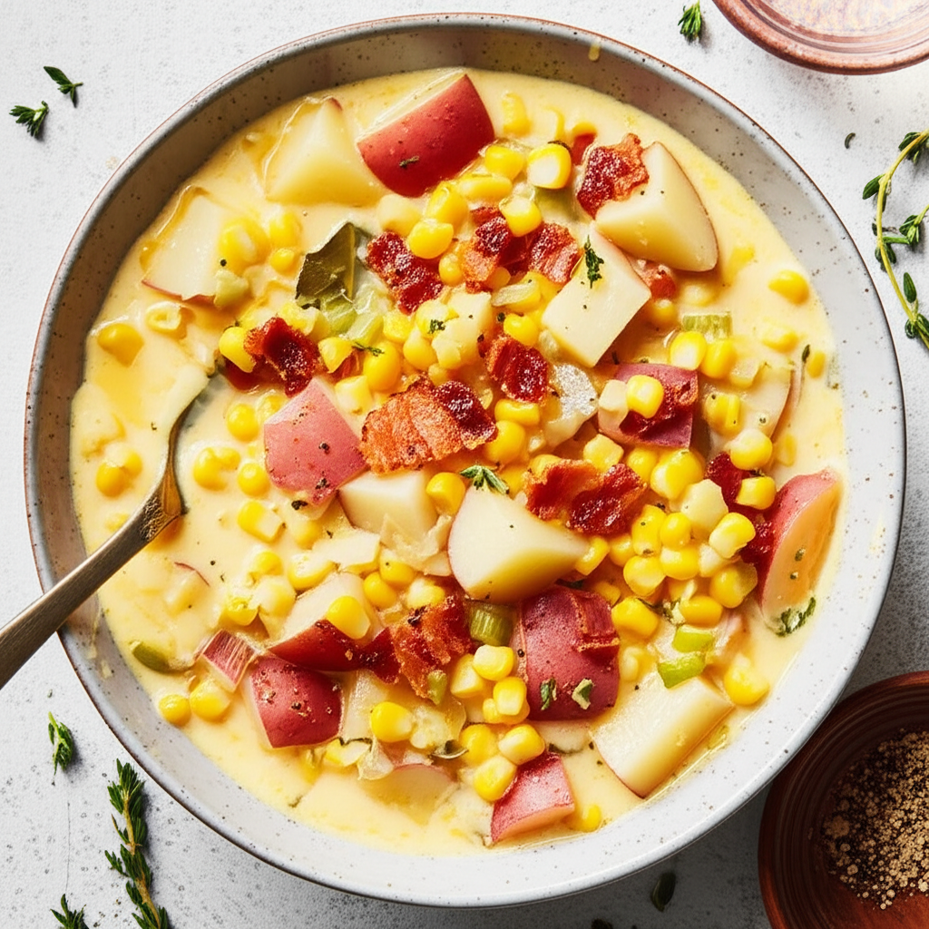 Bacon Corn Chowder With Potatoes image