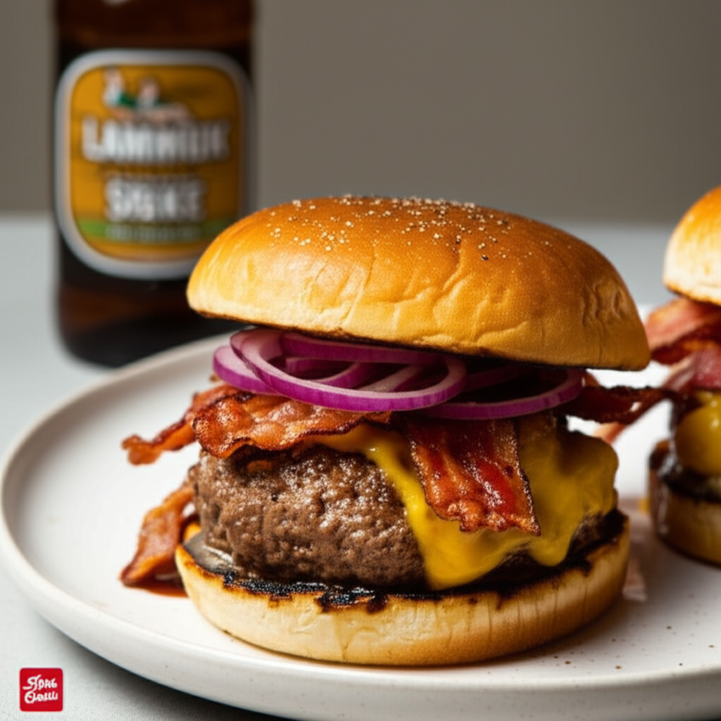 Bacon Double Cheese Stuffed Burgers image