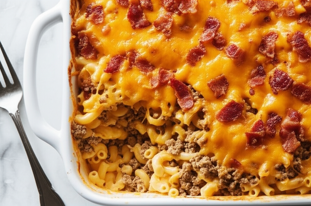 Bacon Double Cheeseburger Casserole image