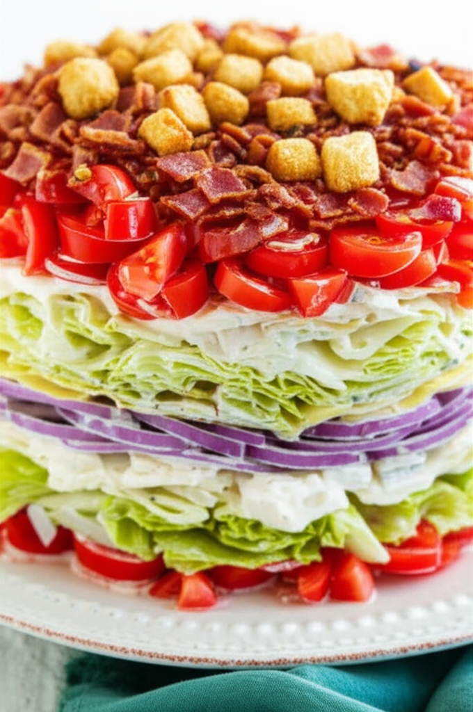 Bacon Lettuce Tomato Layered Salad image