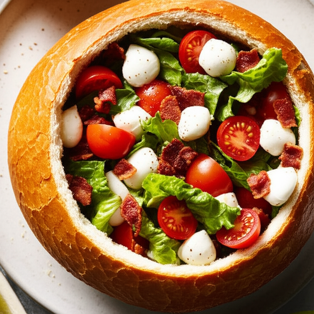 Bacon Lettuce Mozzarella And Tomato Salad image