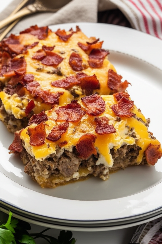 Bacon Sausage And Cheese Breakfast Casserole image