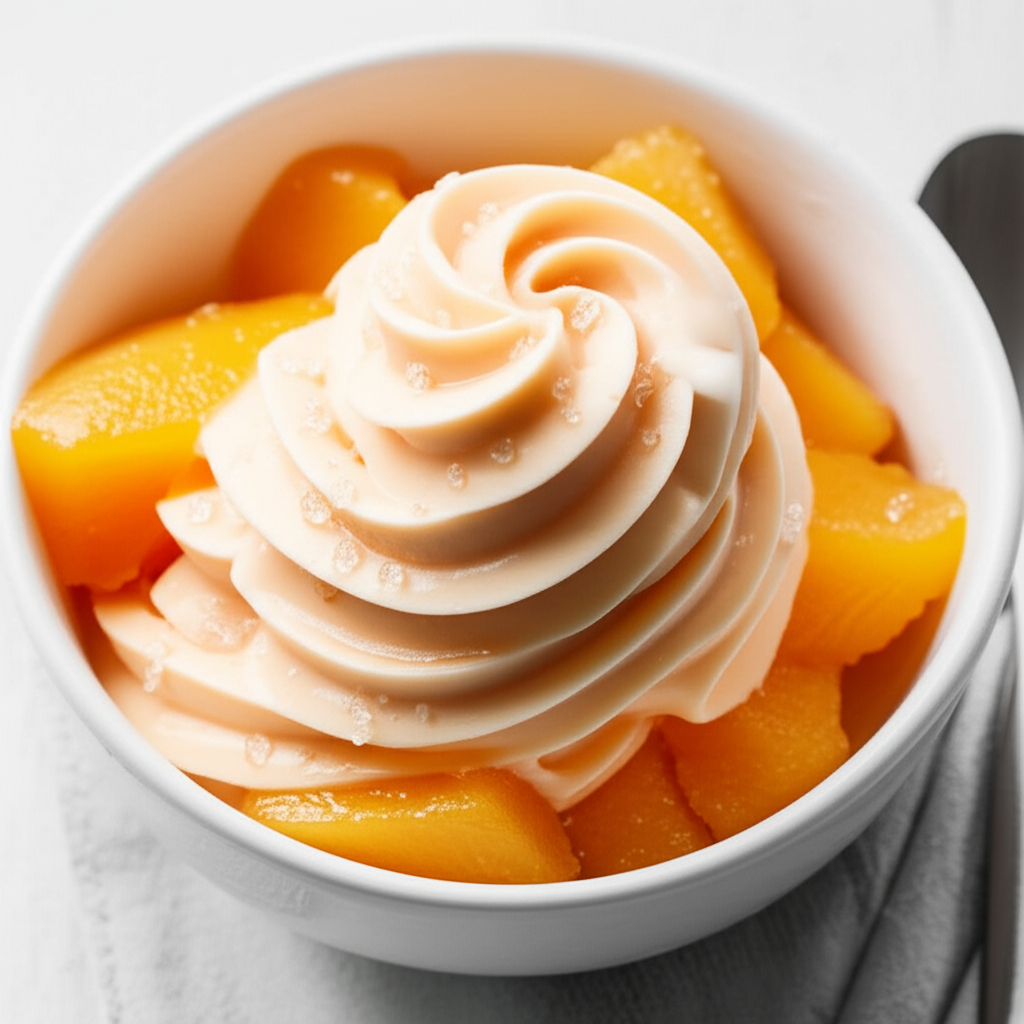 Low Fat Peach Frozen Yogurt image