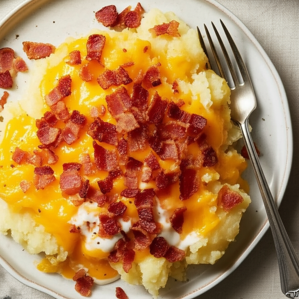 Bacon Topped Cheese Potatoes image