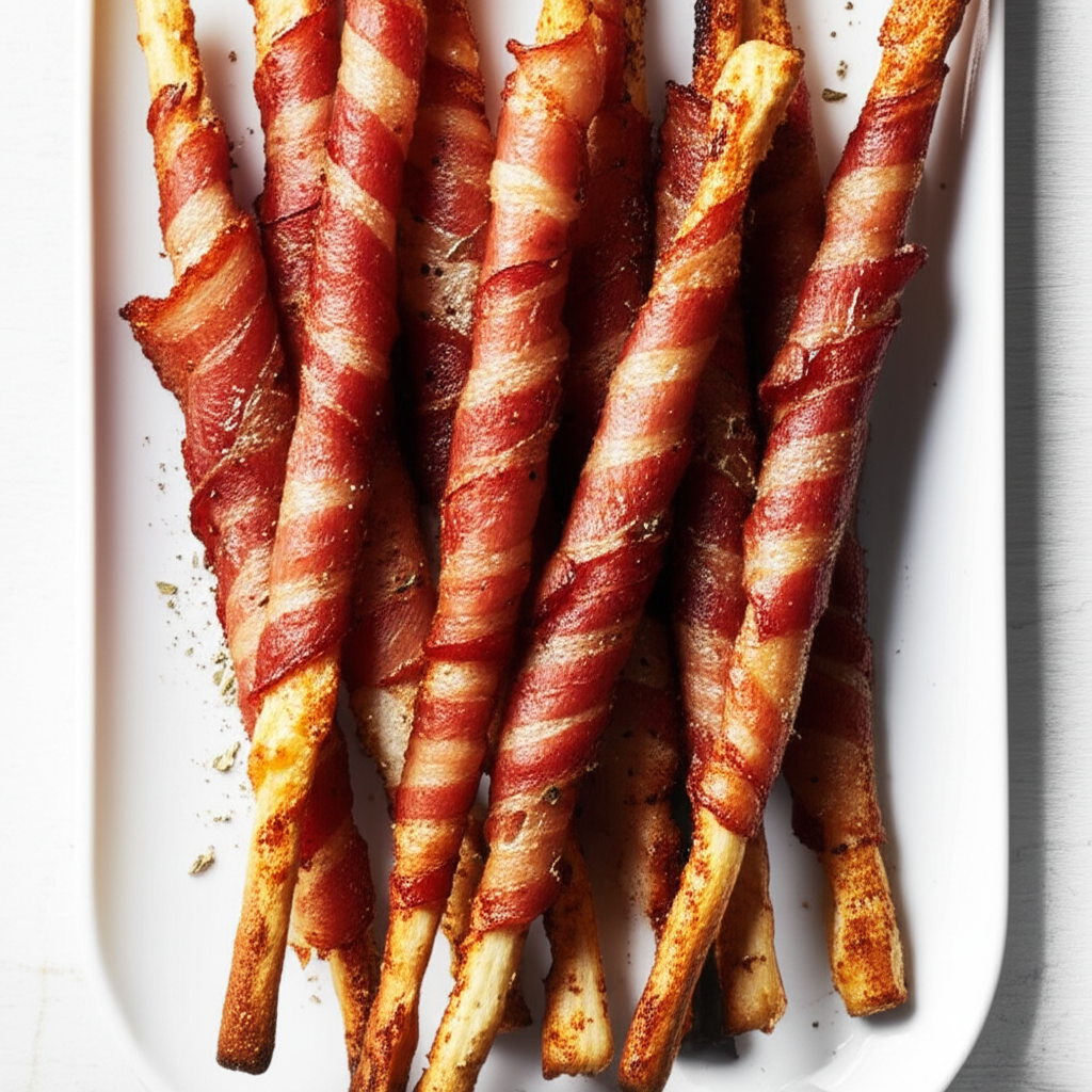 Bacon Wrapped Bread Sticks image