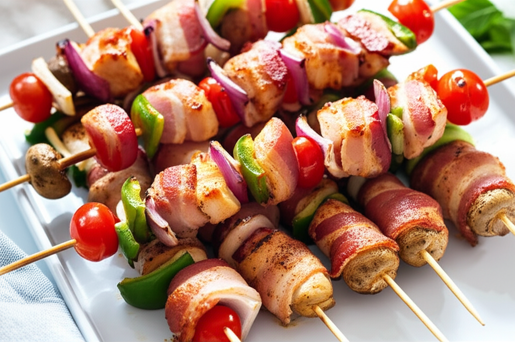 Bacon Wrapped Chicken Kabobs image