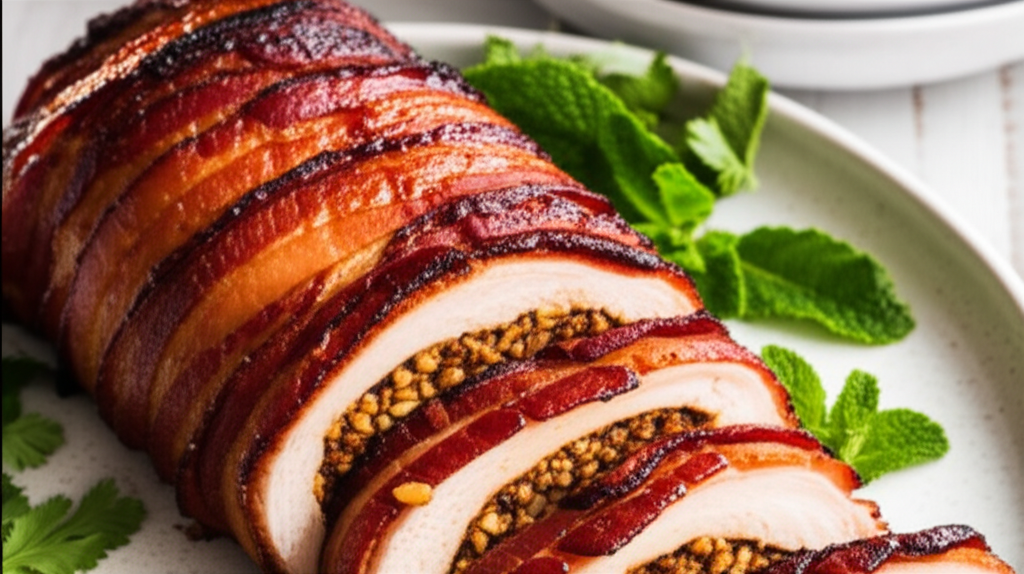 Bacon Wrapped Cinnamon Pork Loin image