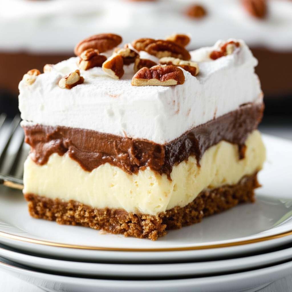 3 Layered Chocolate Delight Dessert image