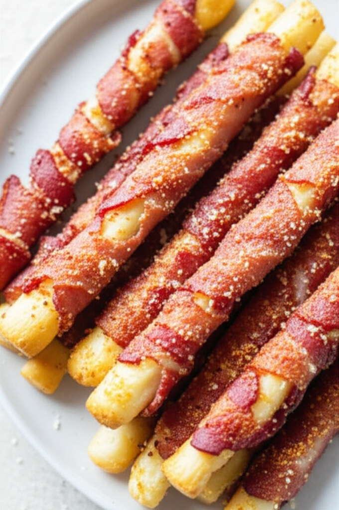 Bacon Wrapped Parmesan Breadsticks image