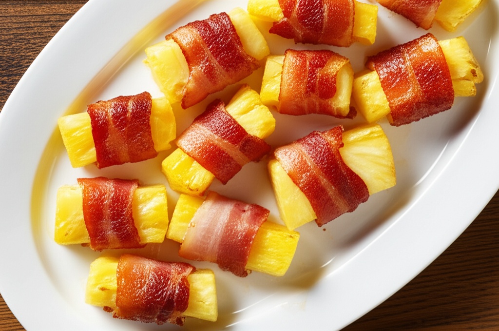 Bacon Wrapped Pineapple Bites image