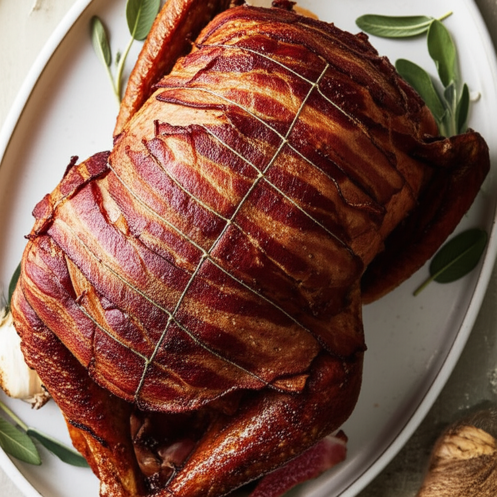 Bacon Wrapped Roasted Turkey image
