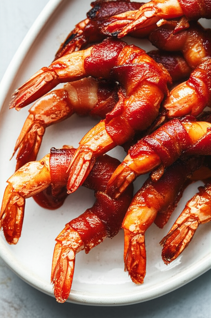 Bacon Wrapped Shrimp With Chipotle Barbecue Sauce image
