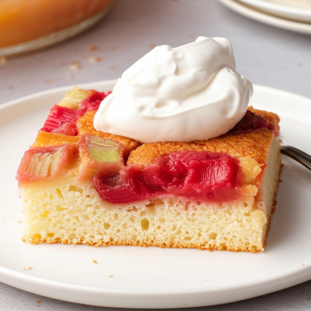 Luscious Rhubarb Sponge Dessert image