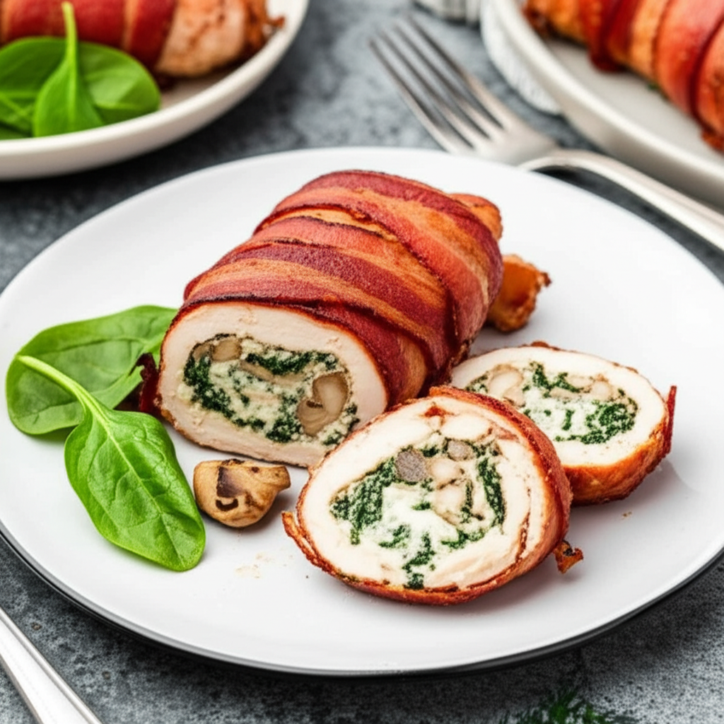 Bacon Wrapped Stuffed Chicken Gluten Free image