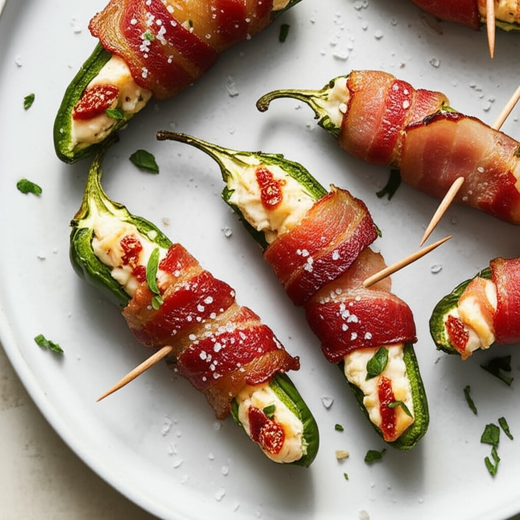 Bacon Wrapped Stuffed Jalapeno Peppers image