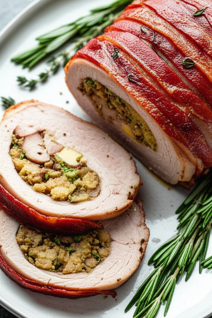 Bacon Wrapped Stuffed Pork Loin image