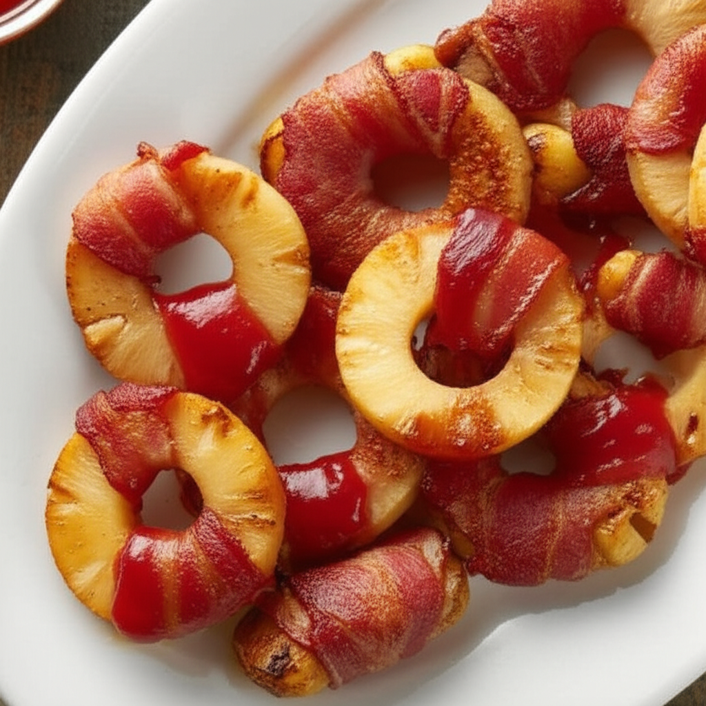 Bacon Wrapped Waterchestnuts With Pineapple image