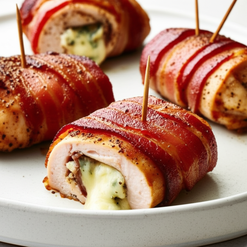Bacon Wrapped Cheese Stuffed Chicken Yum Yum image